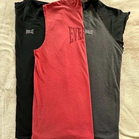 Everlast Cutoff Tee Bundle (3 Shirts, XL) – Black, Red & Gray - Picture 14 of 14